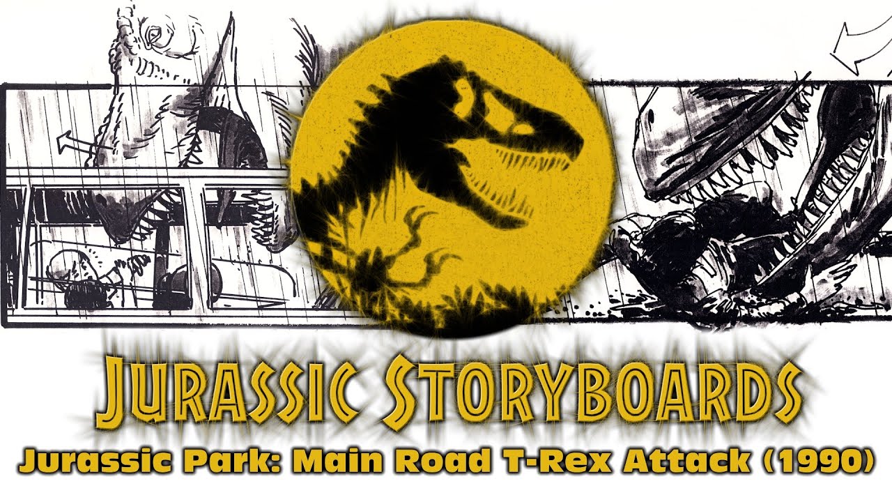 Jurassic Storyboards - Jurassic Park: Main Road T-Rex Attack (1990)