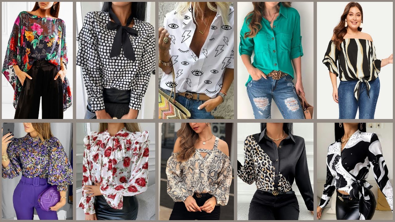 BLUSAS VERANO 2021_2022 nuevos dise&ntilde;os tendencias impecables estilos de blusas elegantes y modernas