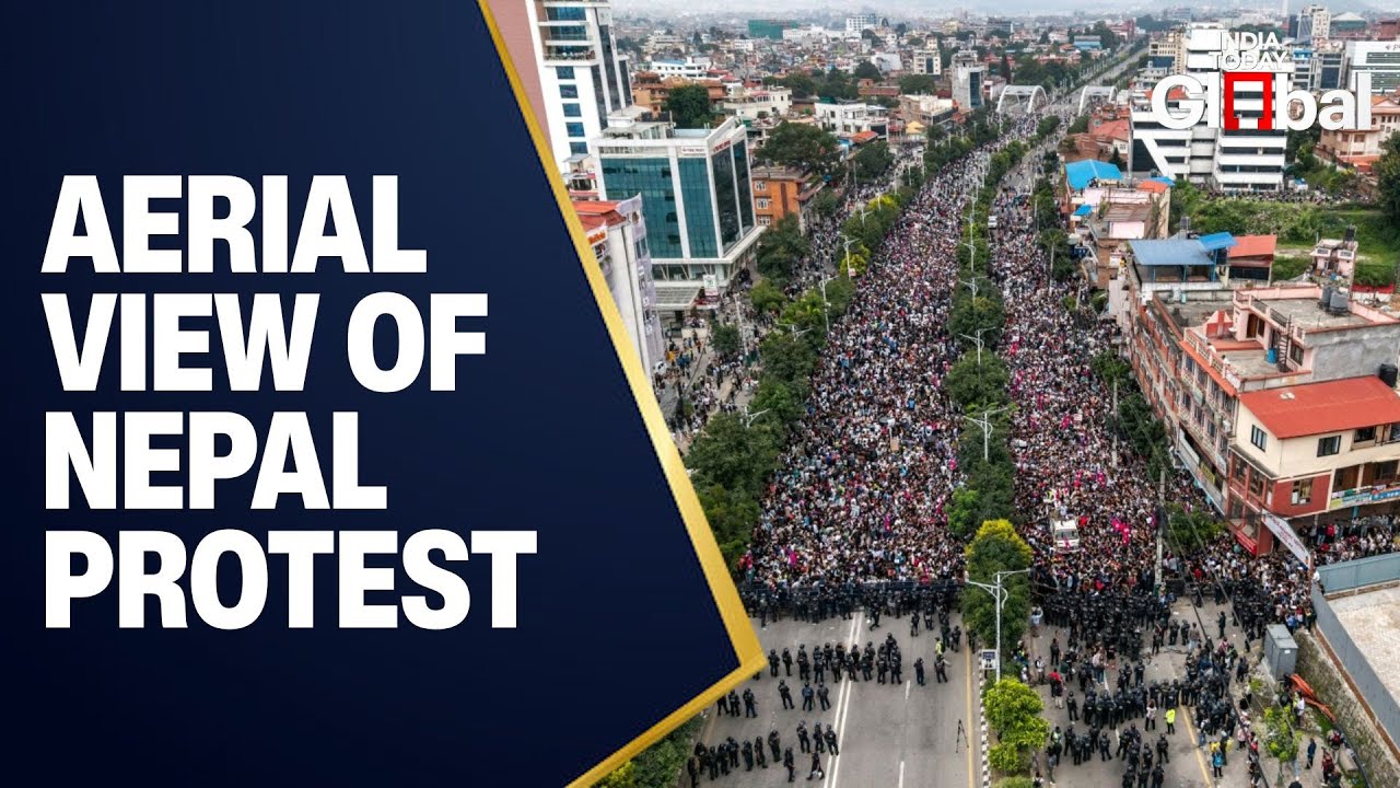 LIVE: Aerial Footage of Nepal Youth Protests Against Corruption