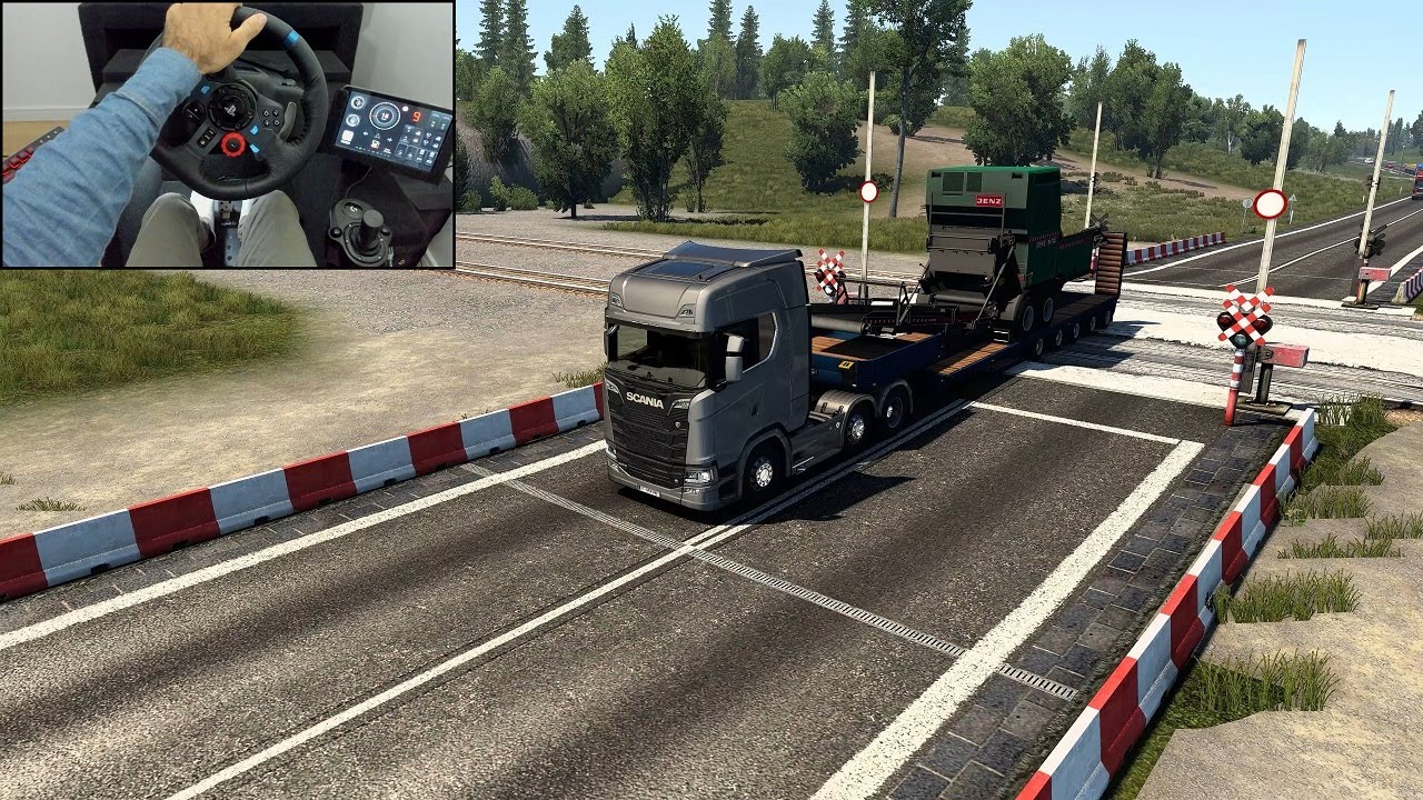 Transporting a JENZ BA 725 Wood Chipper Machine | Euro Truck Simulator 2 | Gameplay | Logitech G29