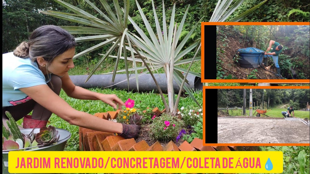 Ep.04 Rotina do sítio com manutenção das flores, captação de água e concretagem.