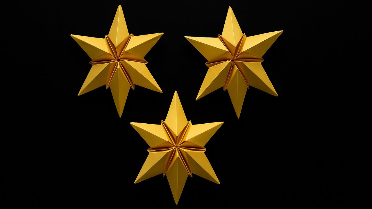 Como Fazer Uma Estrela 3D De Papel - Origami Estrela 3D