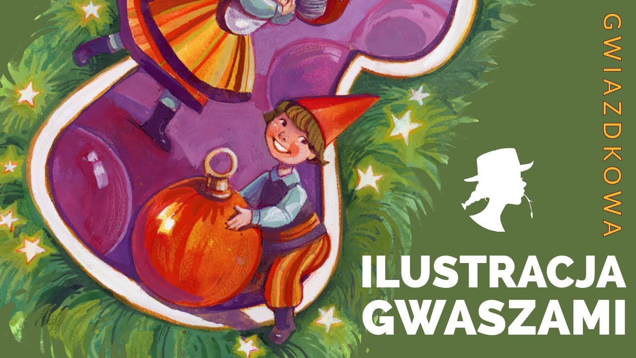 Gwiazdkowa ilustracja malowana gwaszami