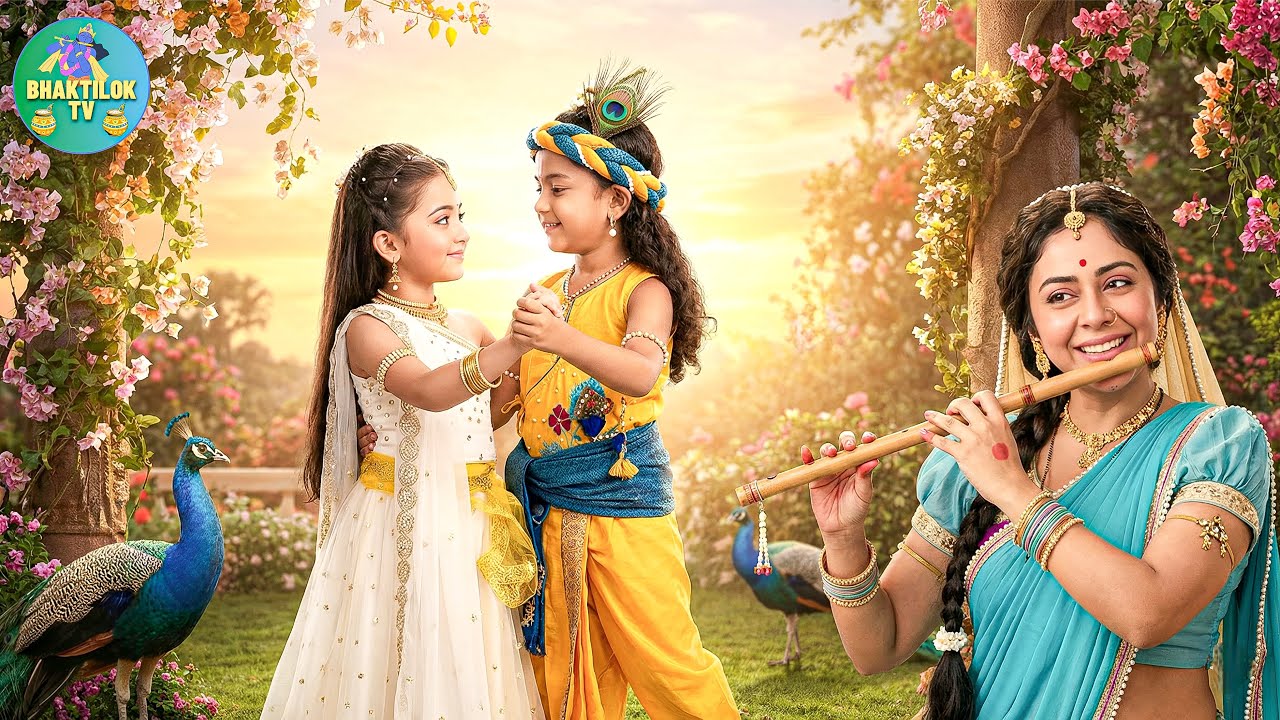 मैया की बांसुरी की मधुर ध्वनि सुनकर कान्हा राधा ने किया प्यारा डांस || Yashomati Maiya Ke Nandlala