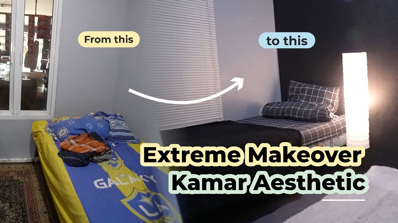 EXTREME DEKOR KAMAR TIDUR MINIMALIST MONOCHROME JADI AESTHETIC | MAKEOVER KAMAR KELILING