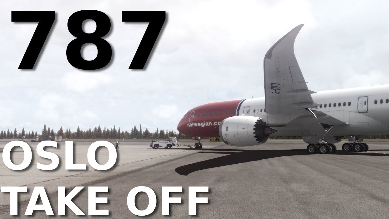 [FSX] QualityWings 787-9 || TAKE OFF at OSLO AIRPORT || + CLOUD SHADOWS!!