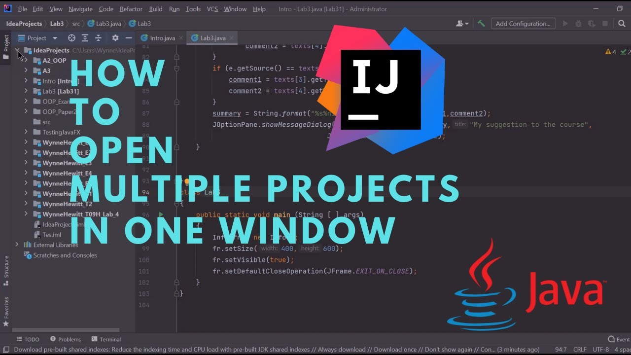 РАБОТА НАД РАЗНЫМИ ПРОЕКТАМИ В ОДНОМ ОКНЕ: УРОК ПО INTELLIJ