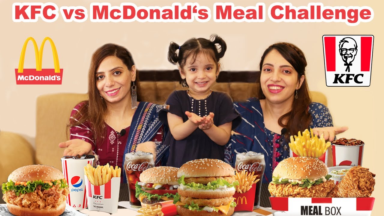 KFC vs Mcdonalds Challenge Between Nand & Bhabhi | Ayesha & Momina