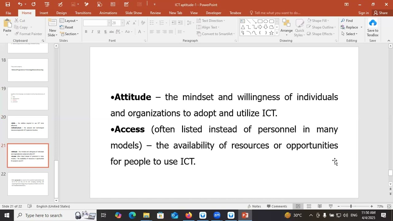 Attitude/ICT aptitude