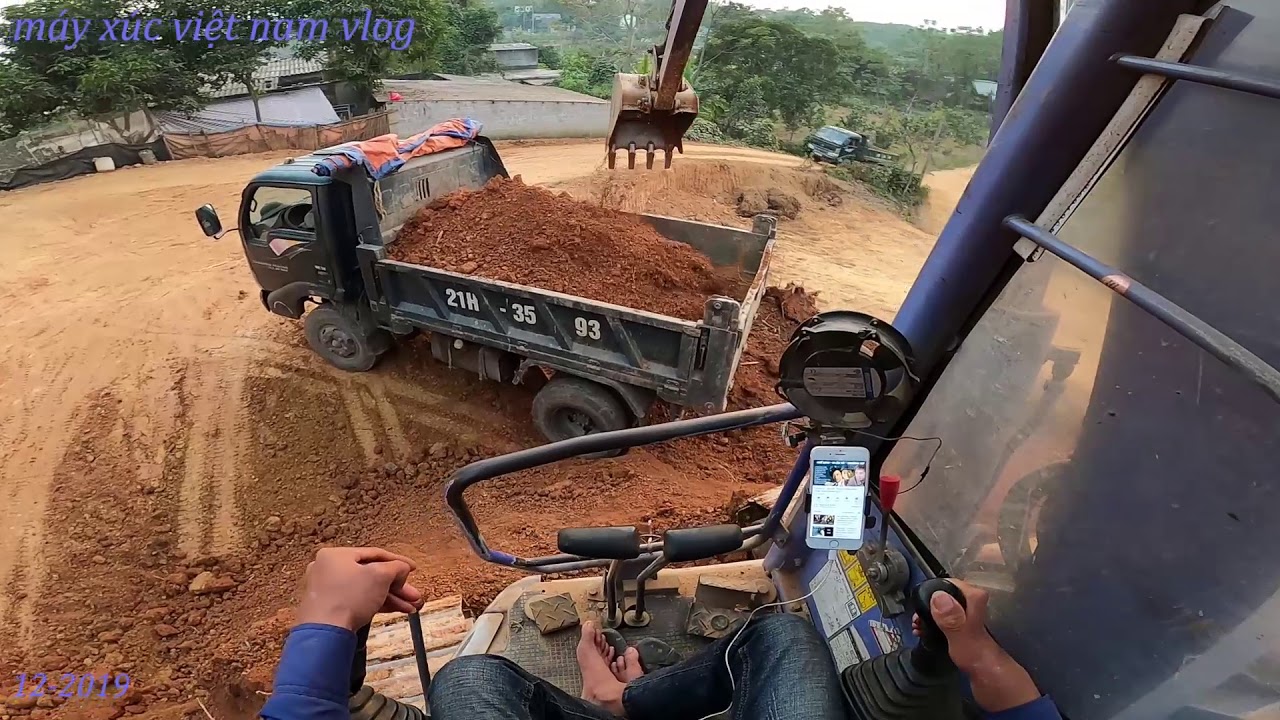 Cập Nhật Công Trình Hai Máy Xúc KOMATSU PC58 UU 3 Xúc Đất Lên XE Ô TÔ . MÁY XÚC VIỆT NAM VLOG