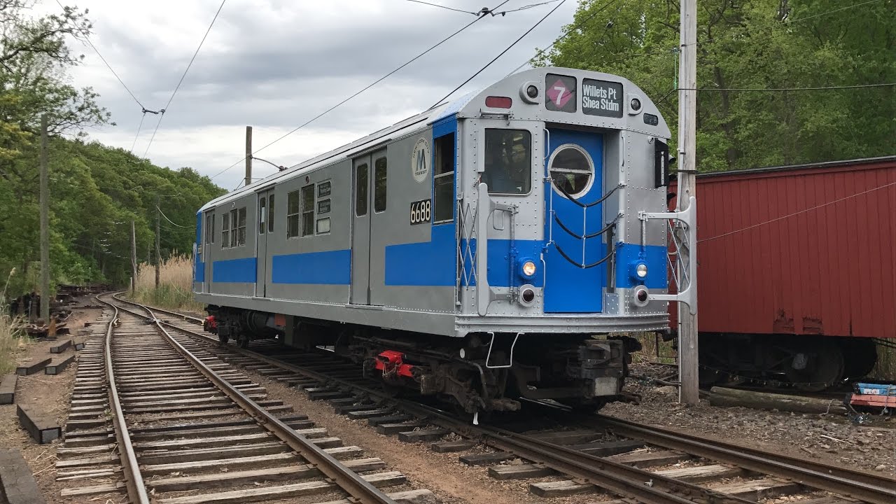 Shore Line Trolley Museum HD 60fps: NYC Subway R17 6688 New MTA Blue & Silver Paint Scheme (5/20/17)