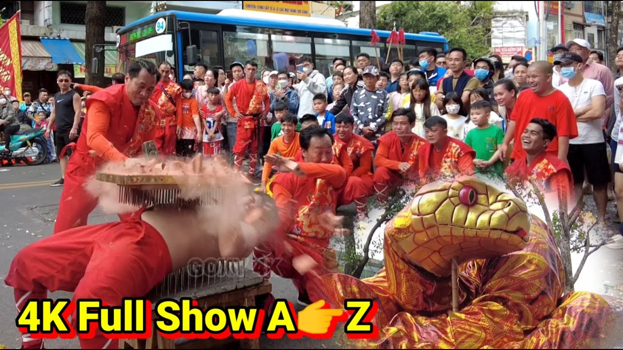Múa Lân NHƠN NGHĨA ĐƯỜNG Full Show  Nội Công Khí Công Cả Con Đường Kẹt Xe Đứng Xem Rắn Vàng Thần