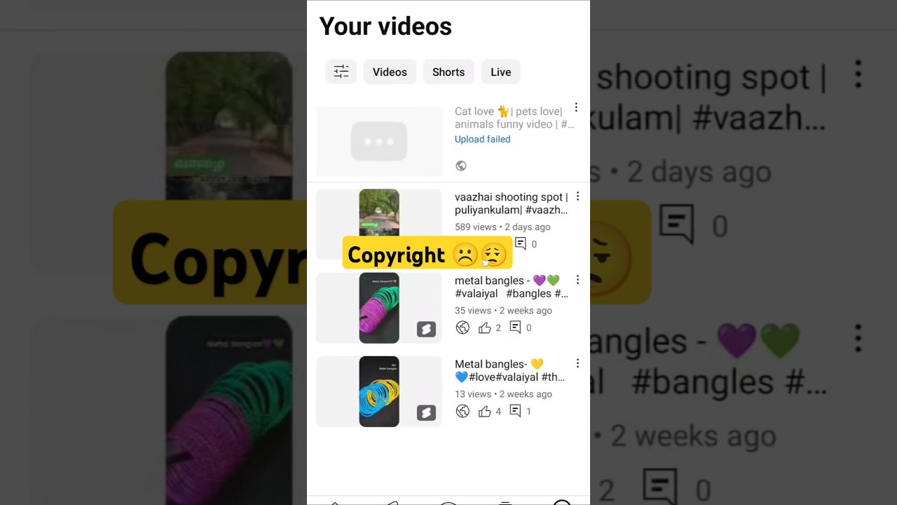 YouTube video upload failed 😮&zwj;💨| copyright problem| | #trending #shorts | reason for uploading faile