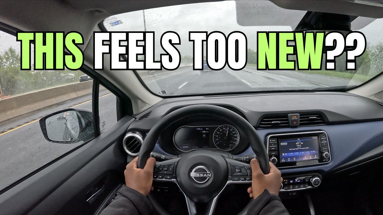 2025 Nissan Versa SV 1.6L POV Rainy Highway Drive ASMR