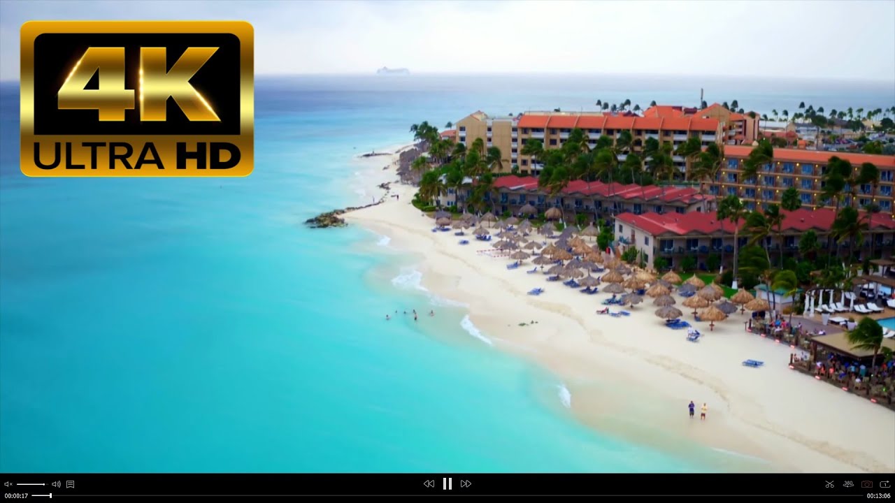 4K Free Video | Aruba 4K   Caribbean   Morning to Sunset   Beautiful Beach & Nature