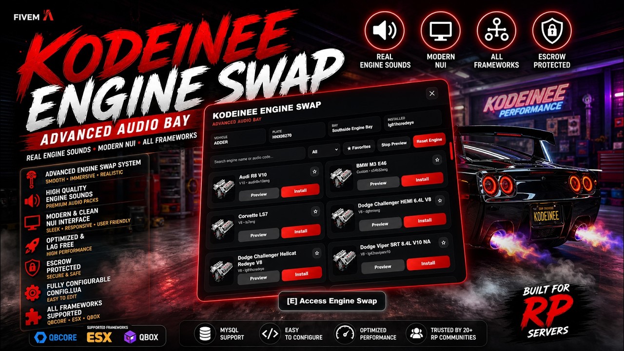 Engine Swap Script FIVEM | QB CORE