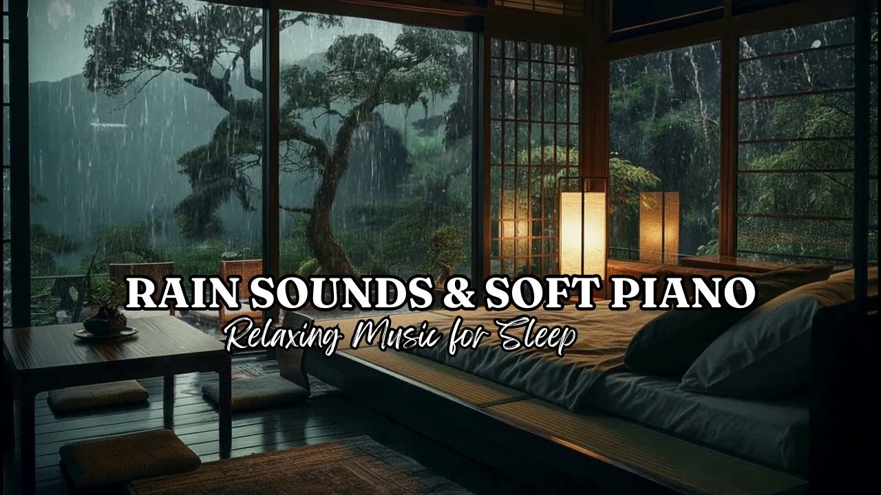 10 Hours Rain Sounds & Relaxing Piano Music in the Cozy Bedroom | Reduce Stress, Deep Sleep, Healing