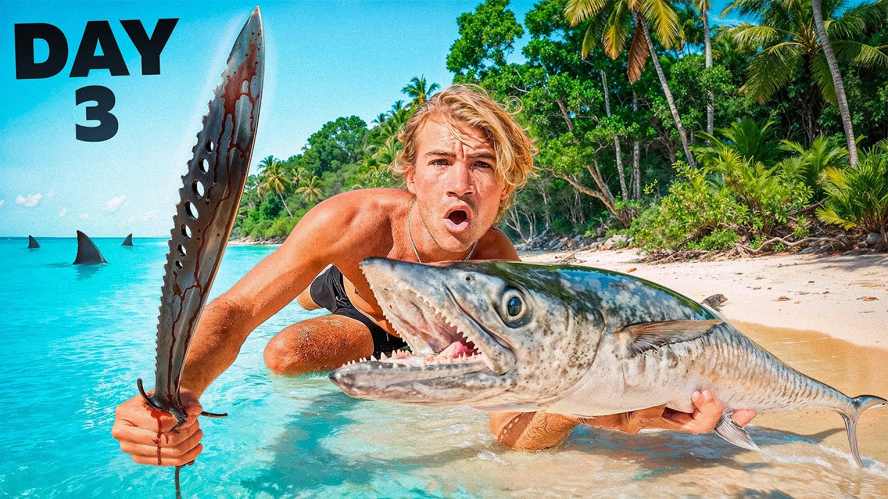 3 Days Surviving On A Shark Infested Island With No Food