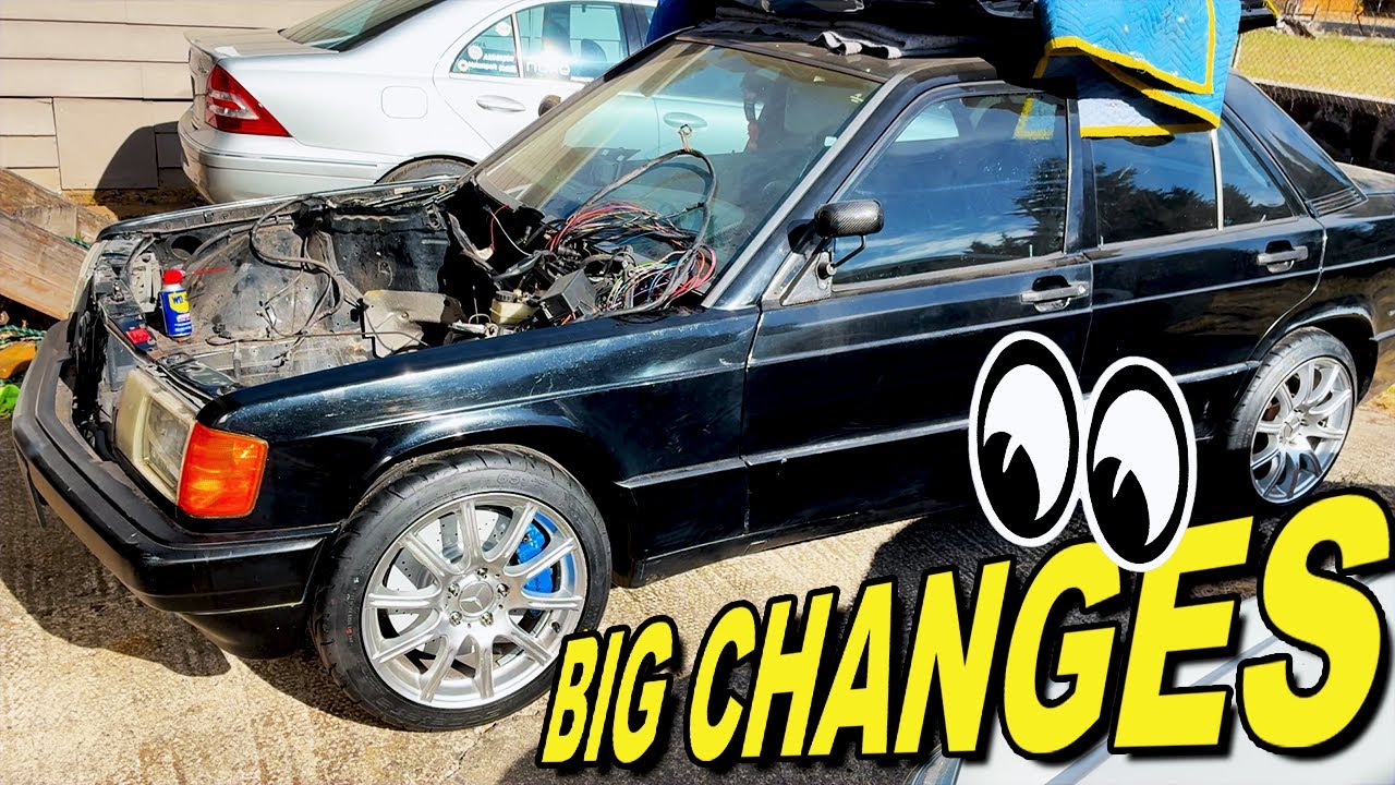 190E gets BIG PORSCHE BRAKES, YELLOWSPEED SUSPENSION and NEW WHEELS!