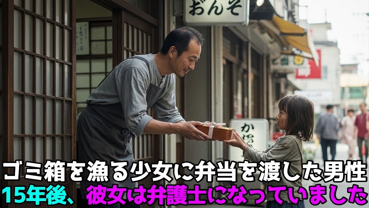 【感動】ゴミ箱を漁る7歳少女に弁当を渡した39歳男性…火事で全てを失い15年後の再会、彼女は弁護士になっていて【奇跡の実話】