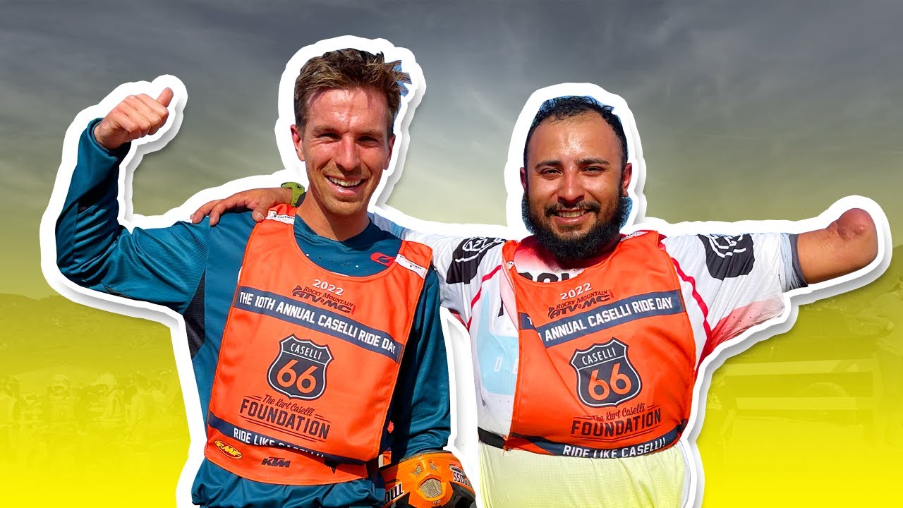 Racing with a one-armed solider (Watch how he holds on)