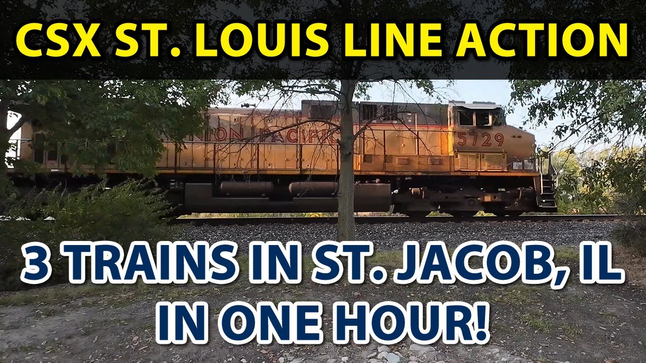 CSX St. Louis Line Action - 3 Trains in 1 Hour!