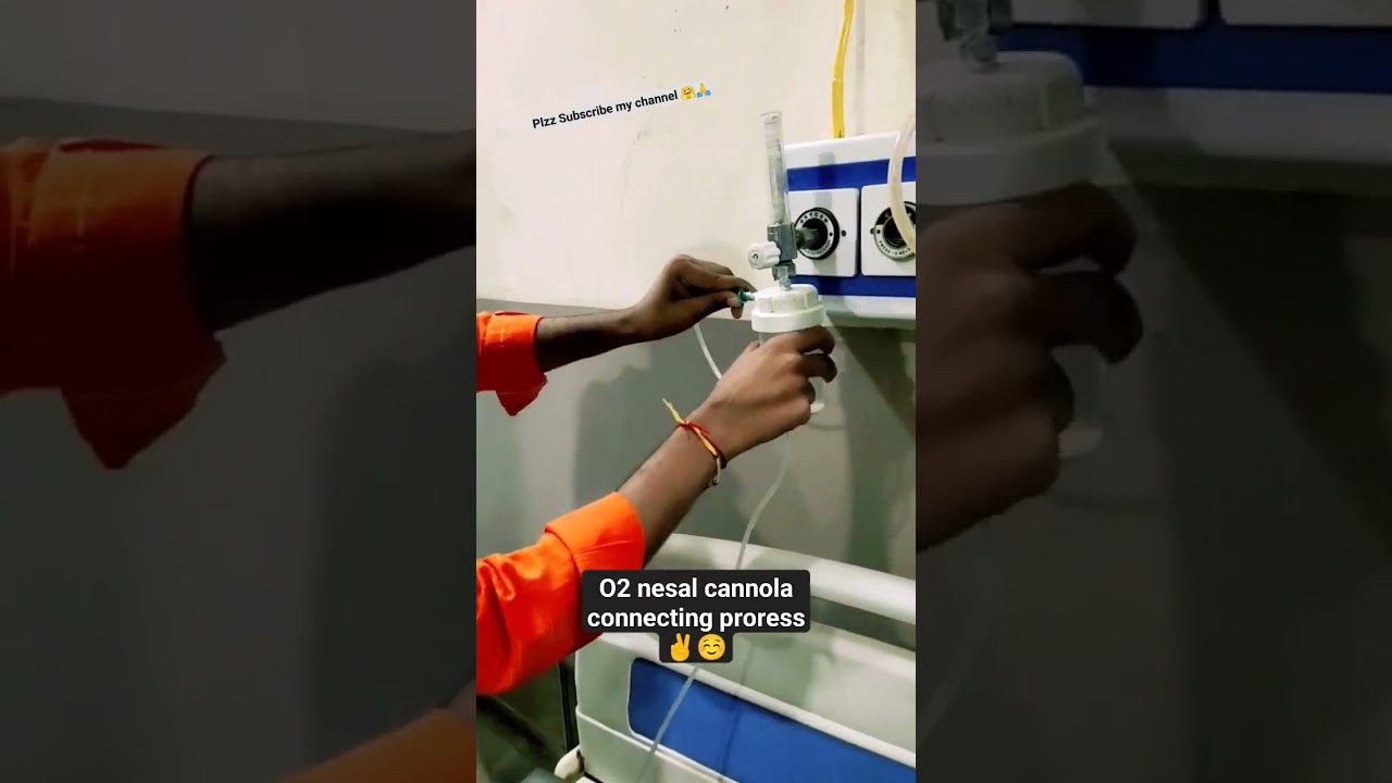 O2 Nesal Cannula Connecting Process 🤩Nesal Cannula✌️🥰#shorts #hospital #nurse #bscnursing #trending
