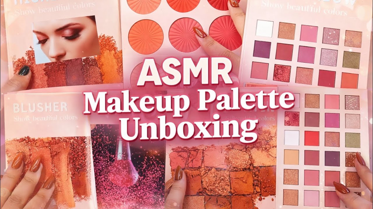 ASMR Unboxing & Explaining a Makeup Palette | Tapping + Swatching | slow asmr #asmr #asmrsleep✨💄