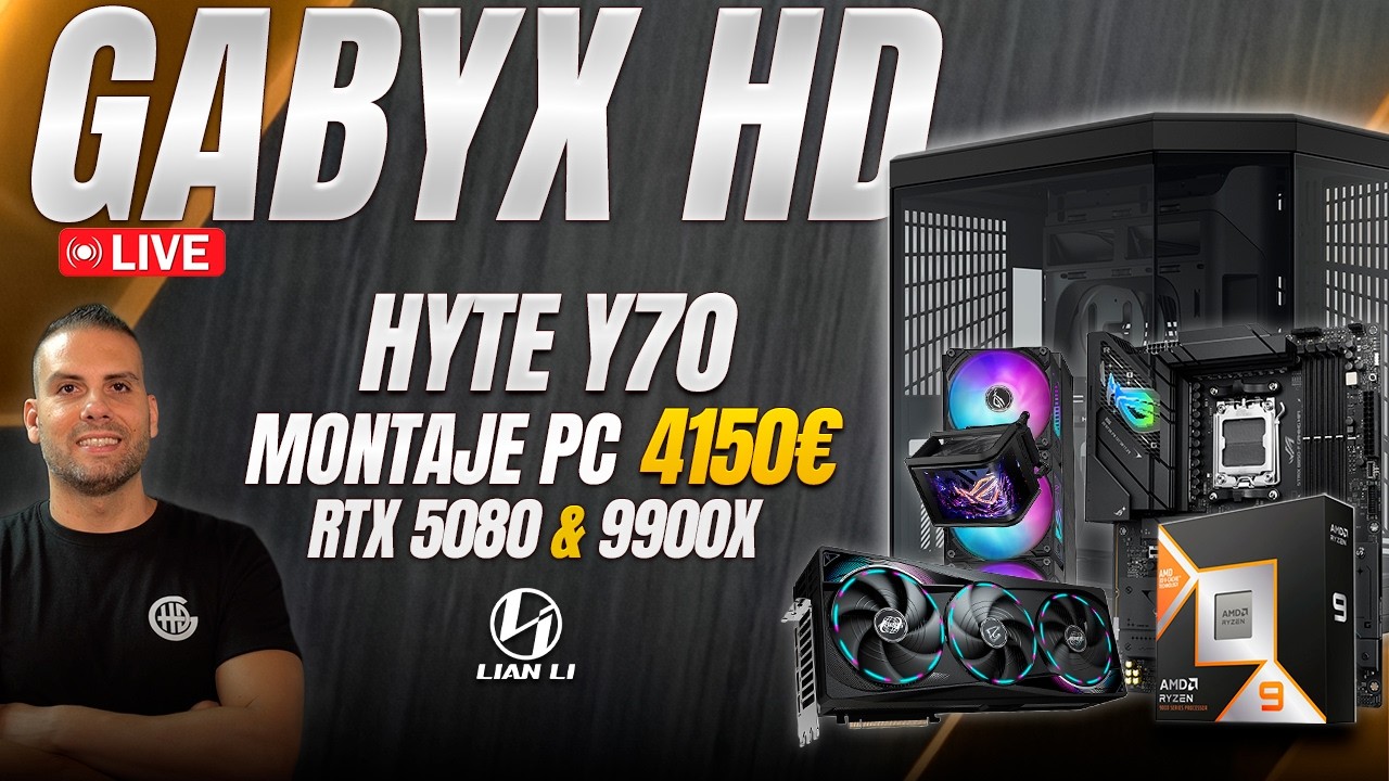 🔴 Montaje PC 4150€ - RTX 5080 AORUS & RYZEN 9900X & HYTE Y70 | MONTAJES PC GAMER PERSONALIZADOS