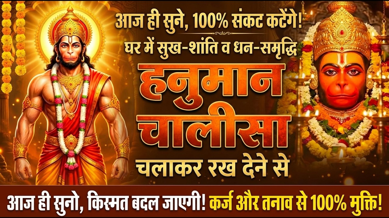 तेज़ 21 बार हनुमान चालीसा 🚩 आज ही सुनो, अटके काम चल पड़ेंगे और भय टूटेगा #hanumanchalisa