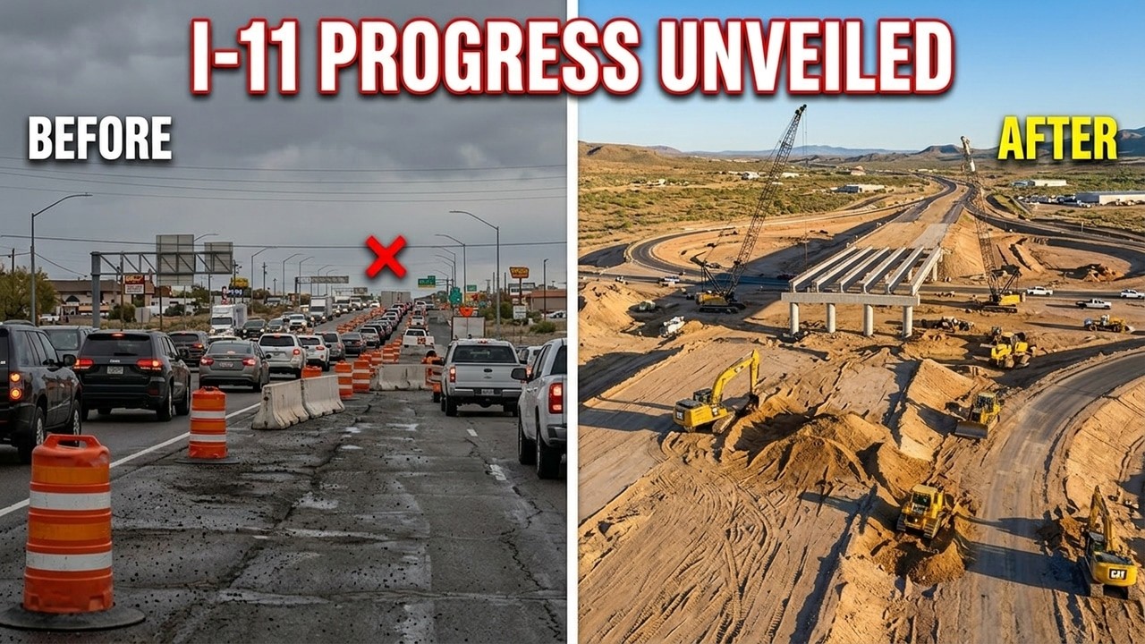 Ход строительства дороги Interstate 11 в Кингмане, штат Аризона.