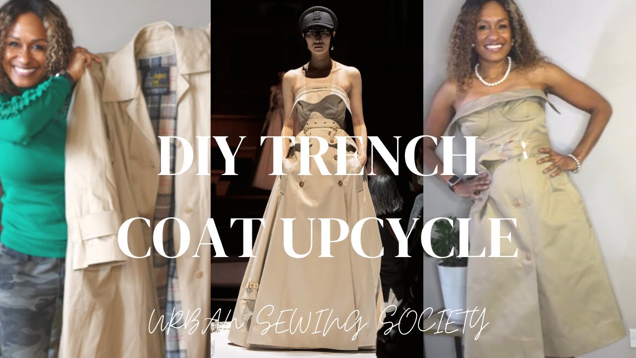 Transform A Thrifted Trench Coat Into A Designer-inspired Spring Strapless Dress |Easy Diy Tutorial