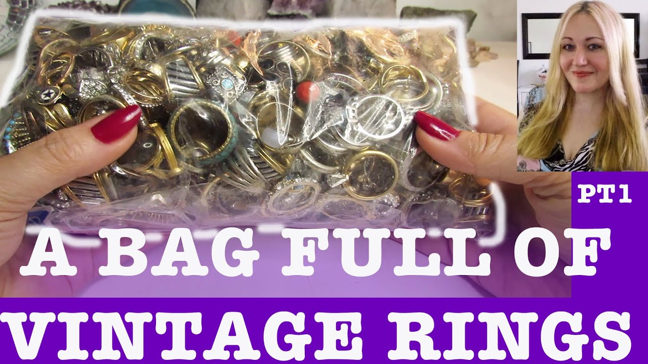 A Bag Full of Vintage Rings. Part 1. Thrifting Vlog 1/108