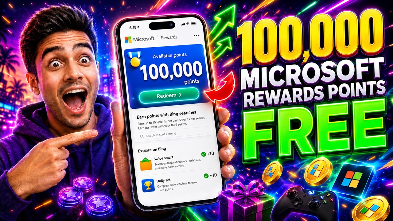 Как быстро получить 100 000 баллов Microsoft Rewards БЕСПЛАТНО в 2026 году &mdash; бесплатный код на ба...