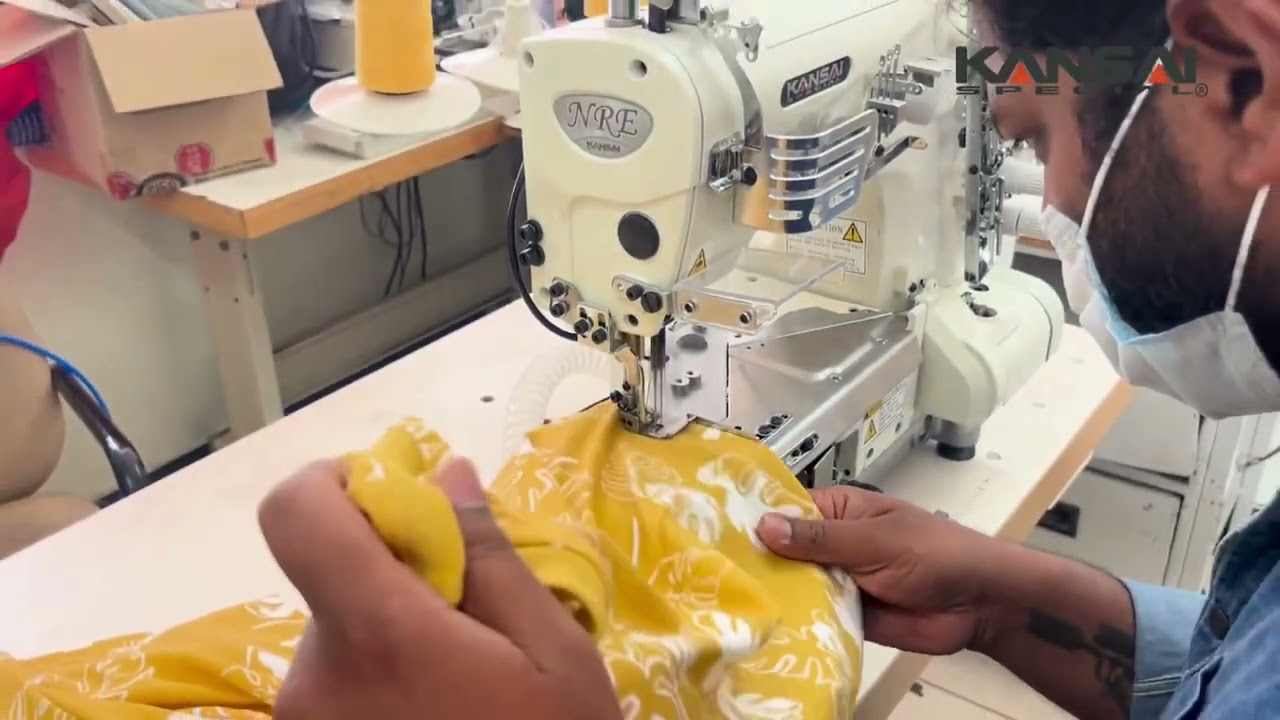 Kansai special t shirt bottom hemming machine | bottom hemming | #sewing
