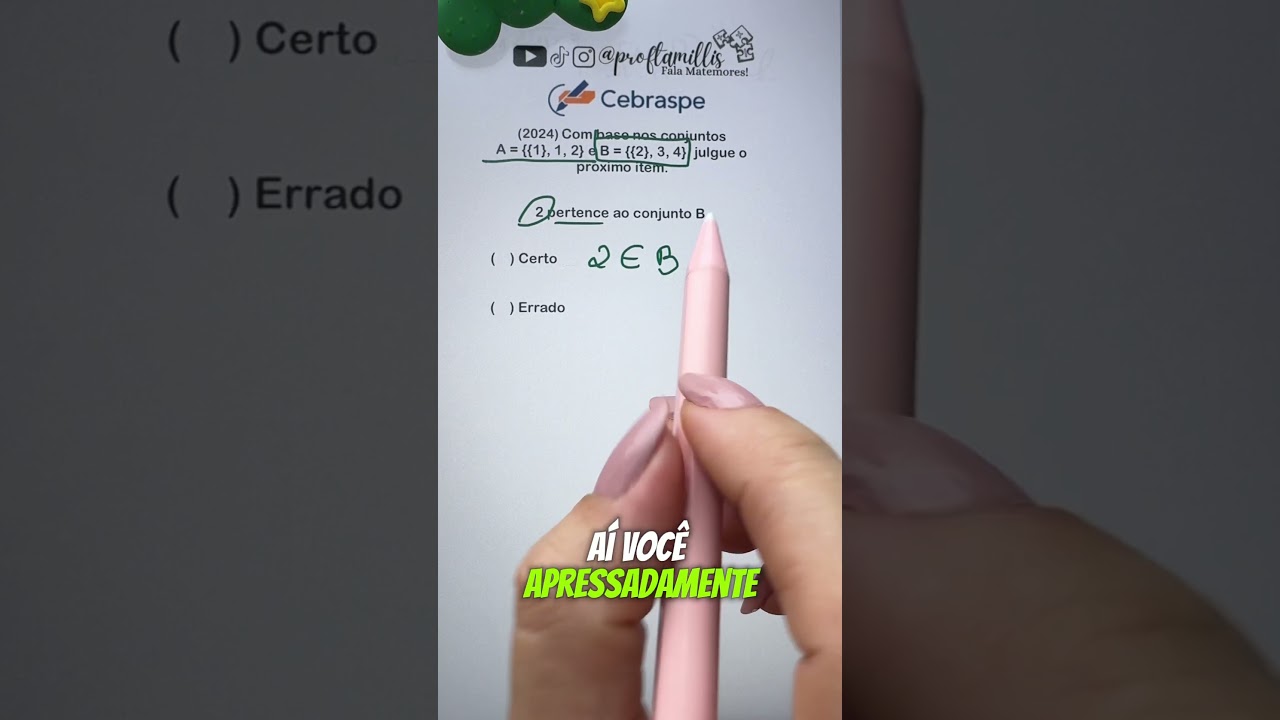 Cebraspe 2024) Com base nos conjuntos A={&hellip; #concurso