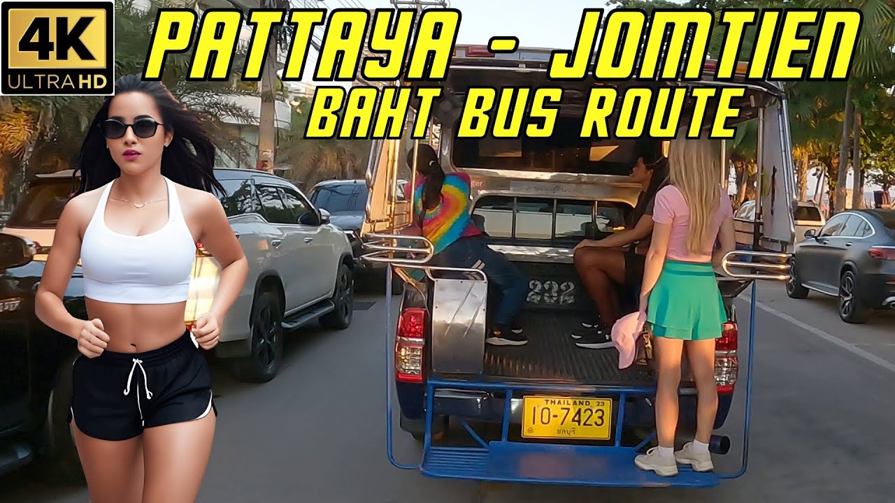 Pattaya Jomtien Baht bus Route I drive on all the way   2024 30th April Thailand
