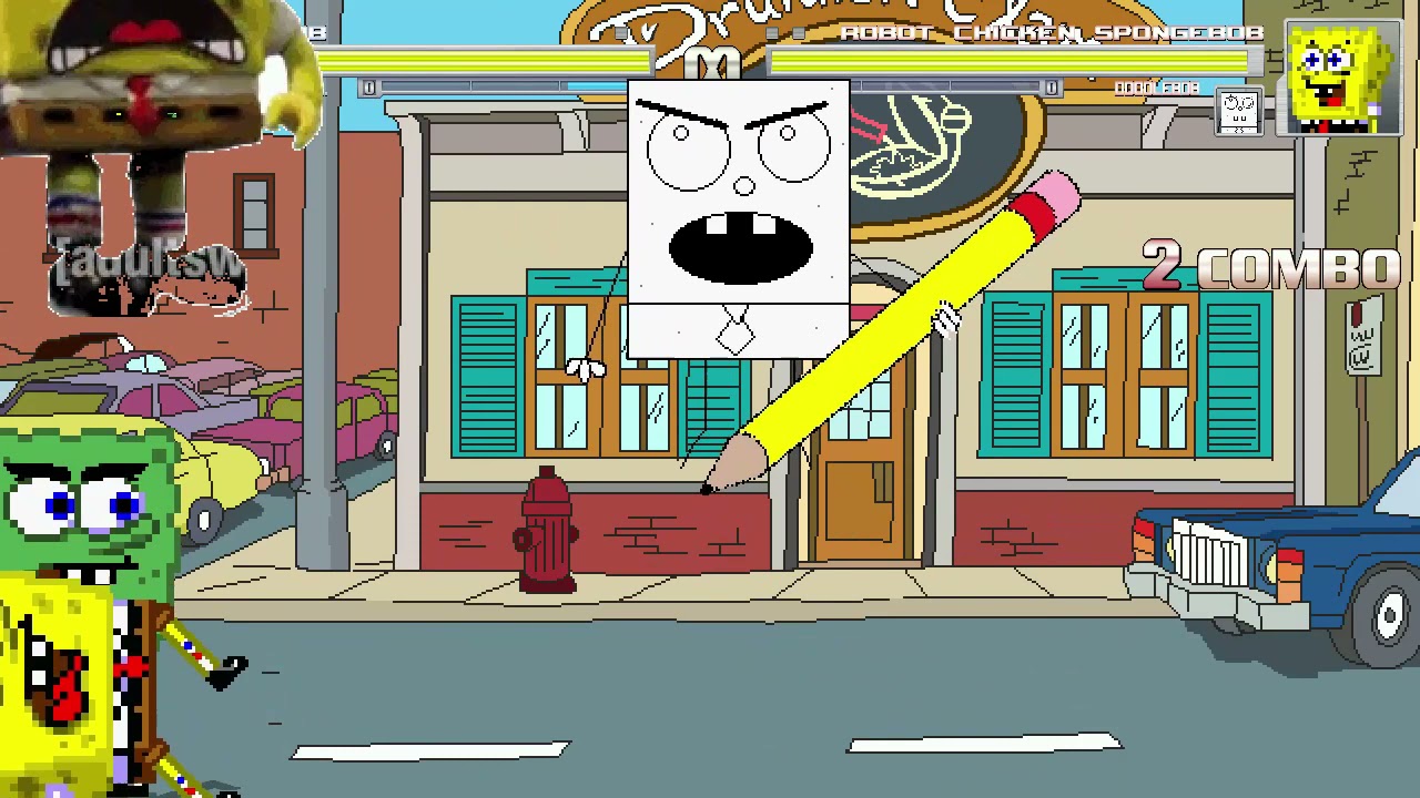 AN Mugen Request #1953: Spongebob & Abrasive Spongebob VS Robot Chicken Spongebob & Doodlebob