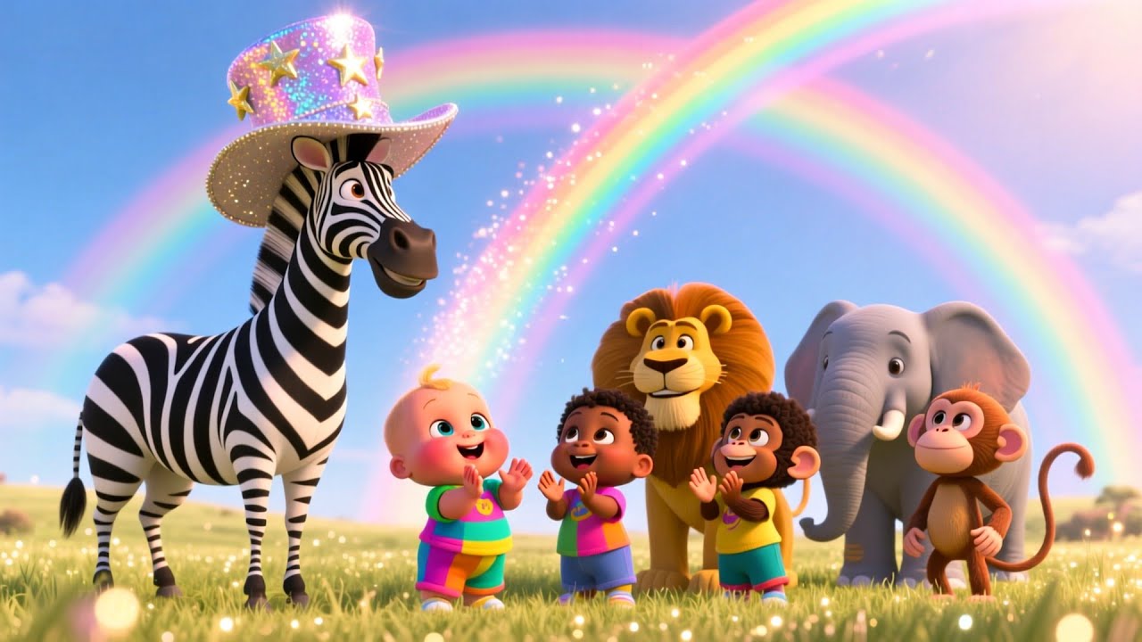 Zebra’s Magical Hat Show 🦓🎩 Fun Animal Song for Kids | Magical Learning Adventure
