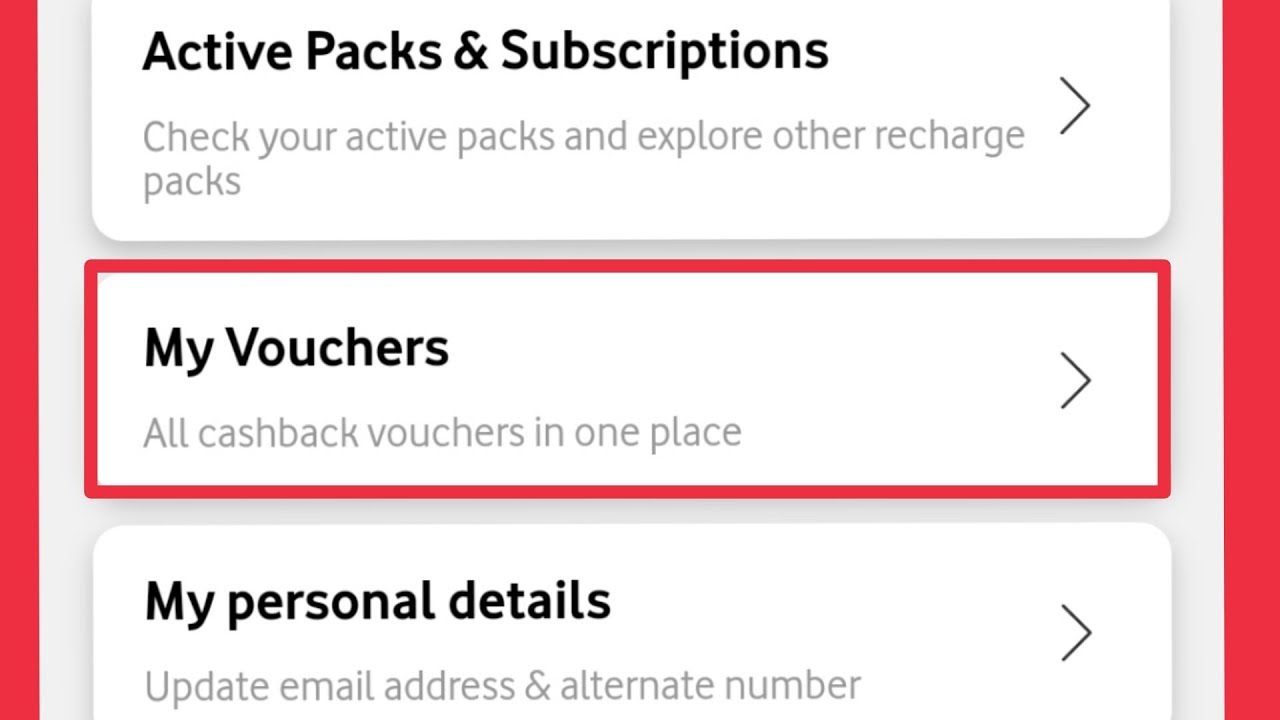( VI ) How To Check My Cashback Vouchers in my Vodafone Application