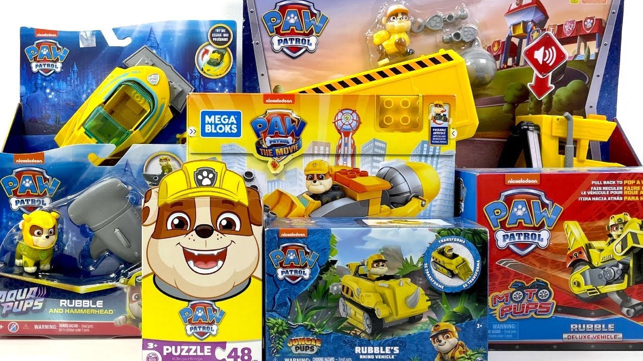 Paw Patrol Rubble Unboxing Toy Collection Review ASMR | Rubble 2 in 1 Transforming X Treme Truck
