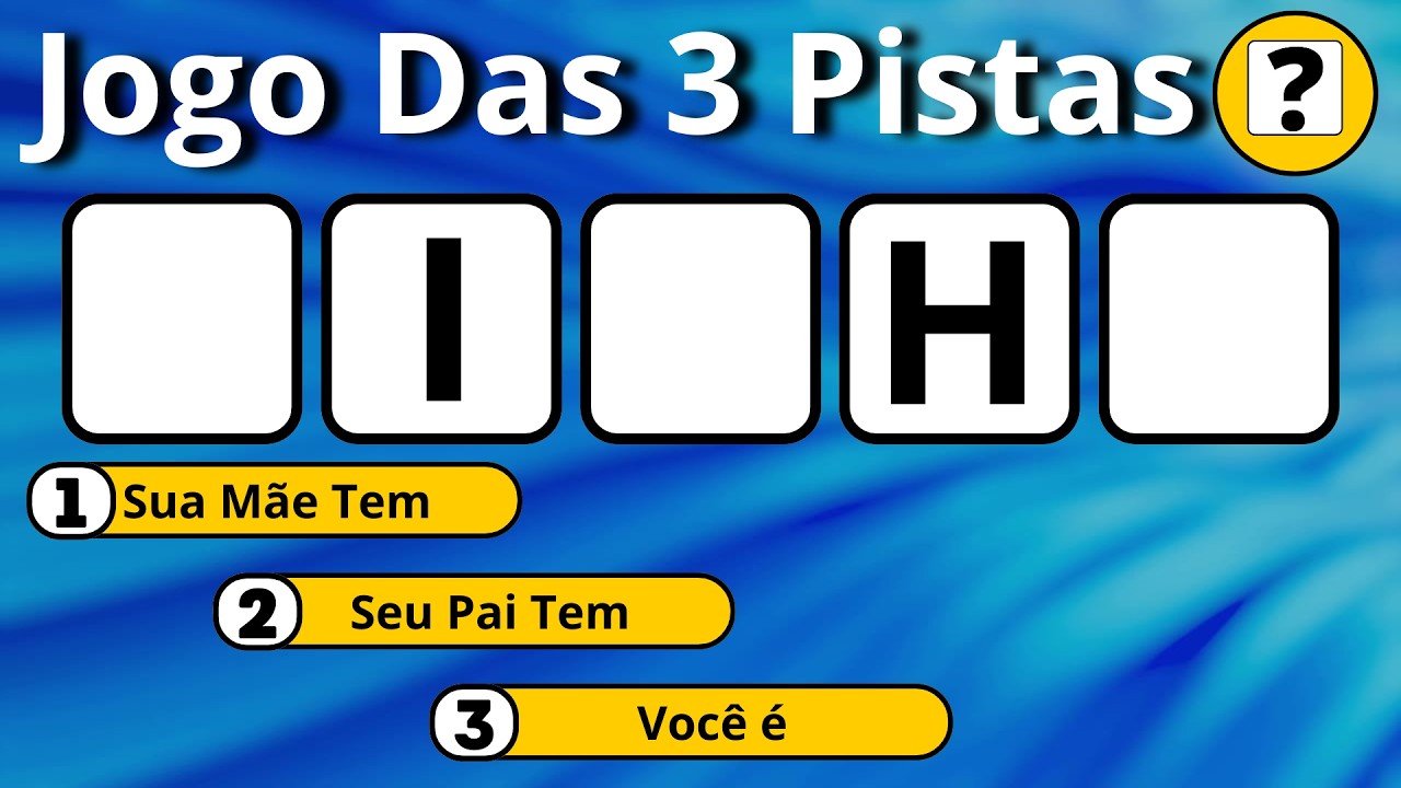 Três Pistas Para Descobrir Qual é a Palavra | Jogo Das 3 Pistas #quiz #jogodas3pistas