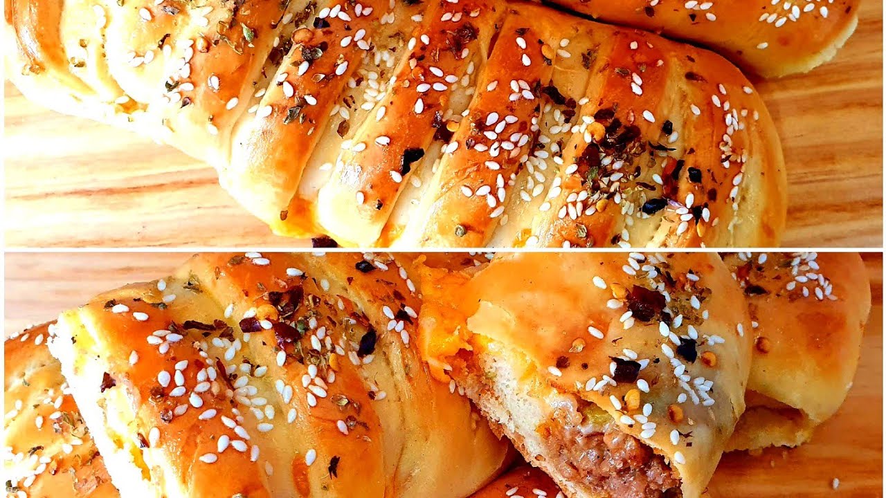 How To Make Cheesy Meat Buns|| Beef Bun|| Keema Bread Recipe