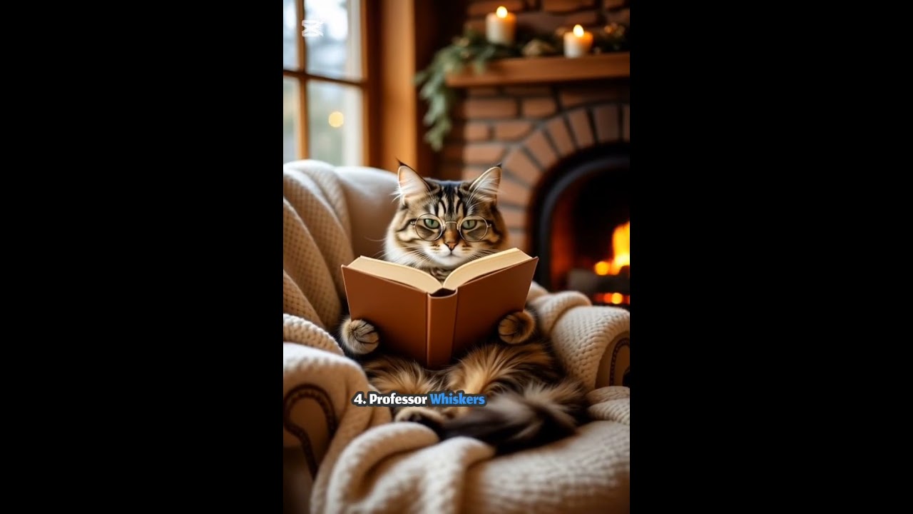 Professor Whiskers Solving Life&rsquo;s Mysteries by the Fireplace 🐱✨
