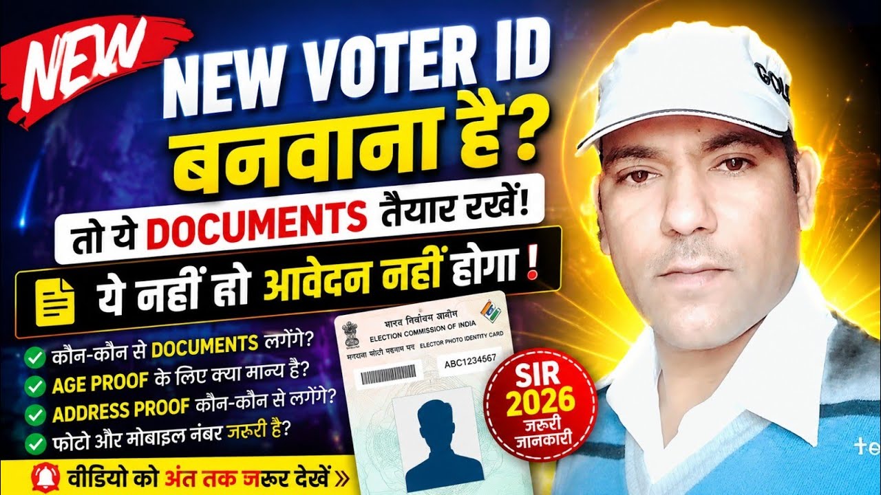 New Voter ID Card Apply 2026 | नया वोट कार्ड बनवाने के लिए कौन-कौन से Documents लगेंगे? | SIR 2026