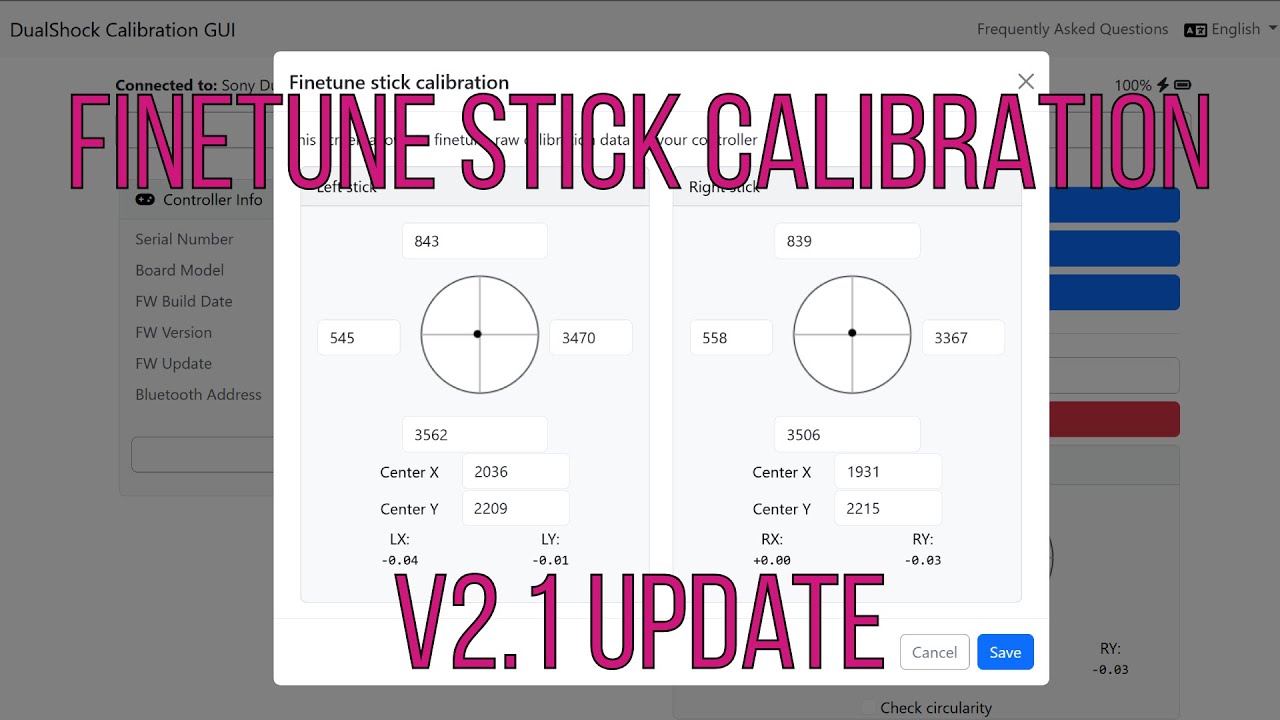 Advanced Stick Calibration on DualSense | V2.1 Update DualShock Tools