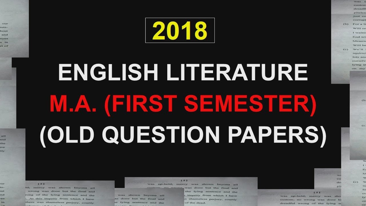 MA 1st Semester English Literature Old Question Papers