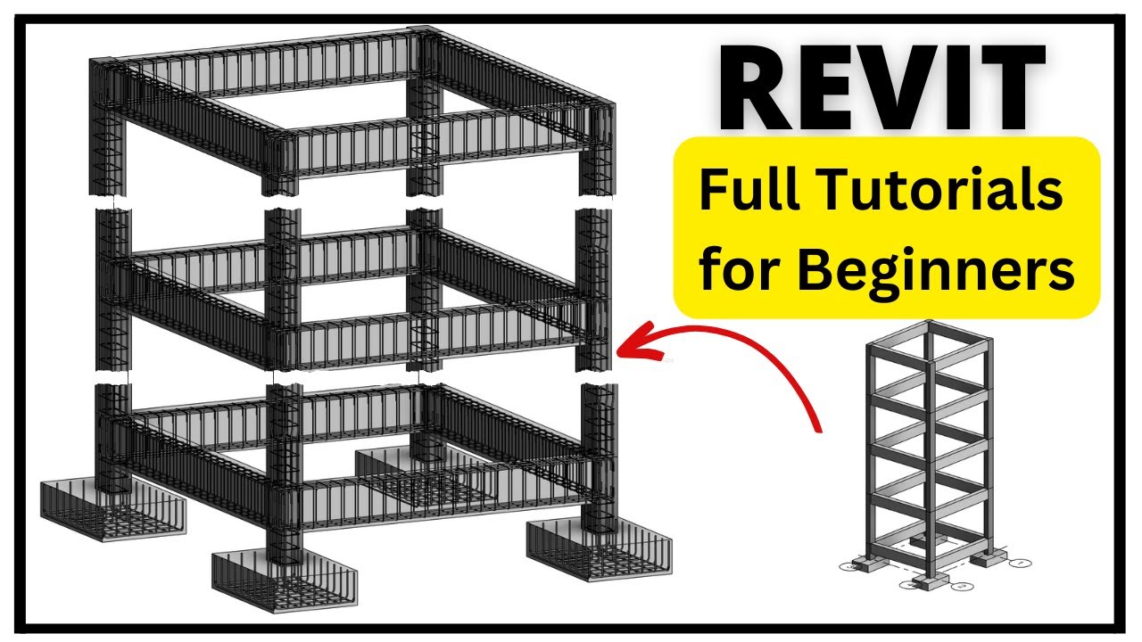 Revit structure tutorials for beginners || Full model with rebar in Minutes