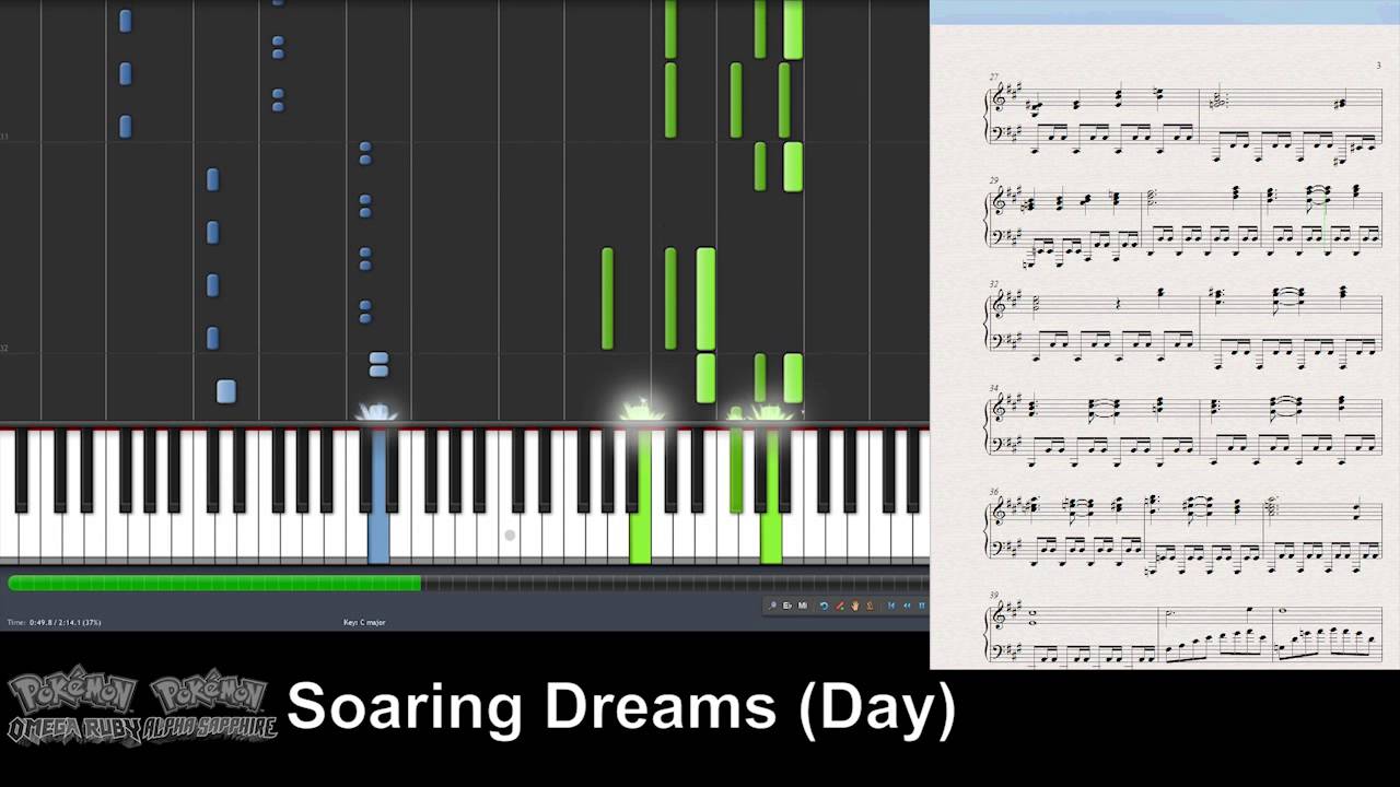 Pokémon ORAS - Soaring Dreams (Day) (Synthesia Piano Tutorial)