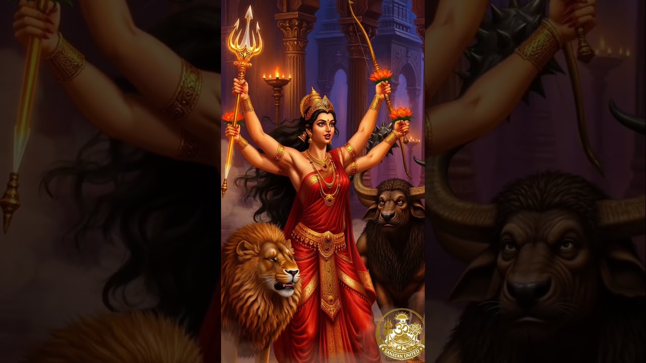 Maa Durga Divine Darshan | AI Devotional Impression | Aigiri Nandini Chant 🔱